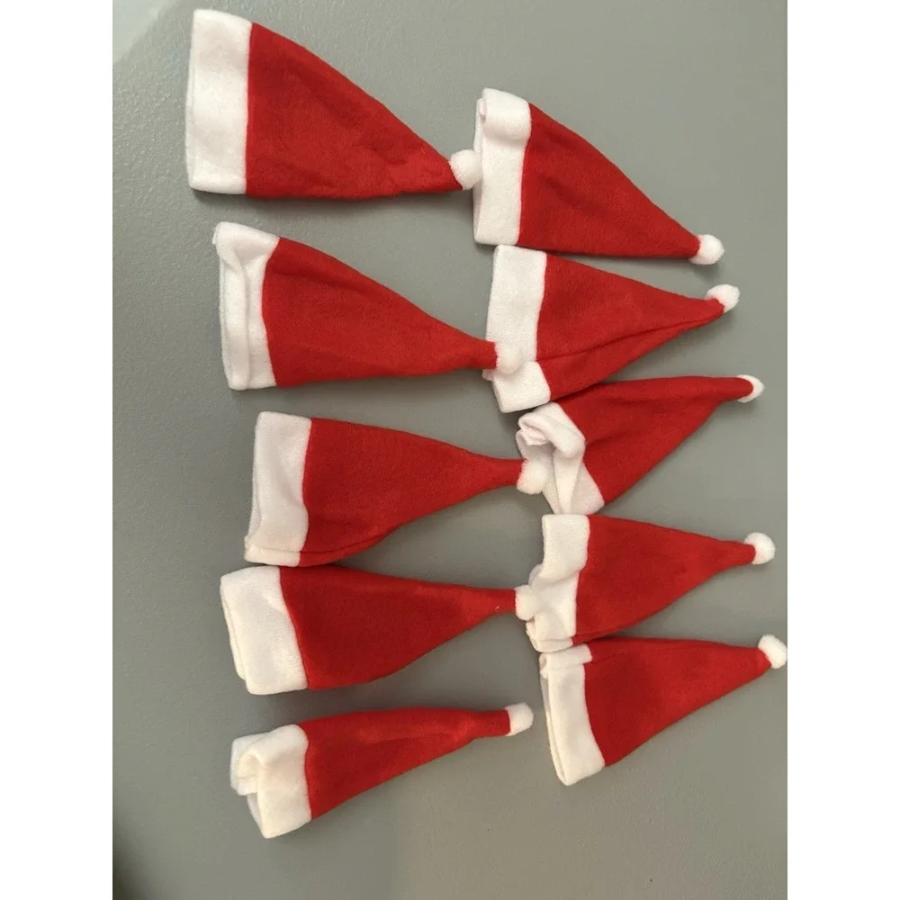 Christmas Red Santa Hat Cutlery Holder Set Of 10 2.36x4.72